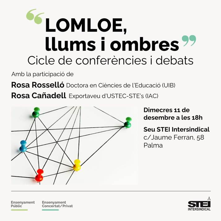 Cicle de conferències i debats: LOMLOE, llums i ombres