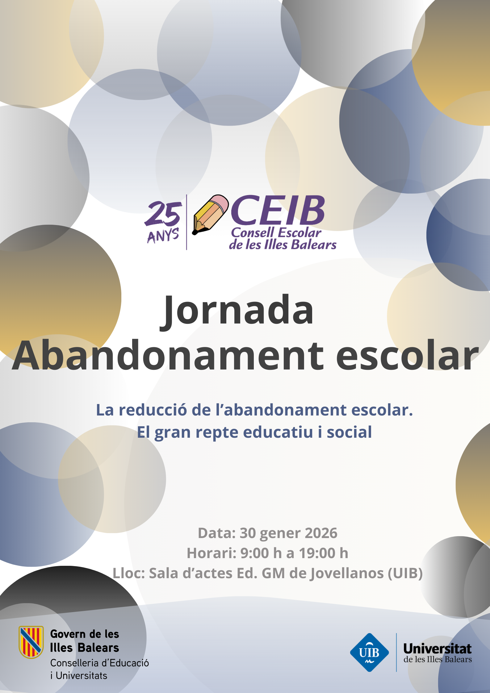 Ampliació termini d'inscripció a la Jornada sobre l'Abandonament Escolar