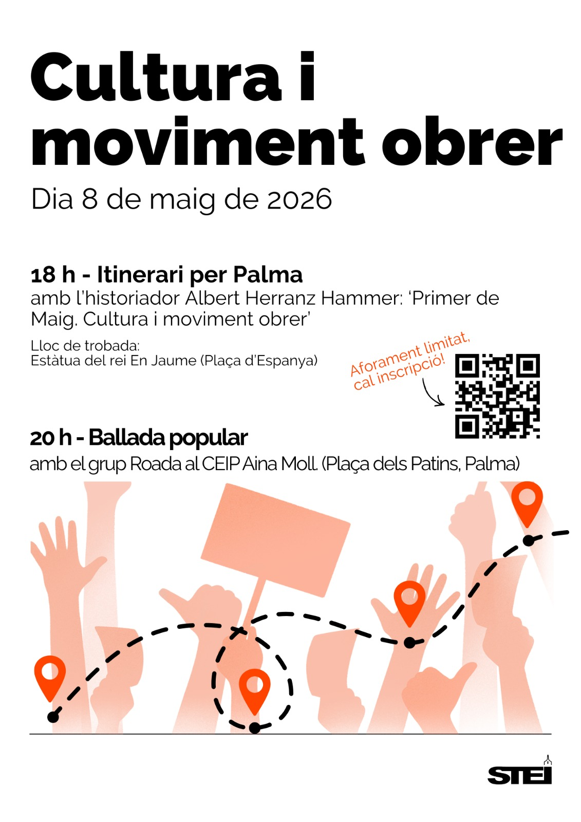 STEI - Ruta del moviment obrer i ballada popular divendres 8 de maig a les 18 h i a les 20 h respectivament